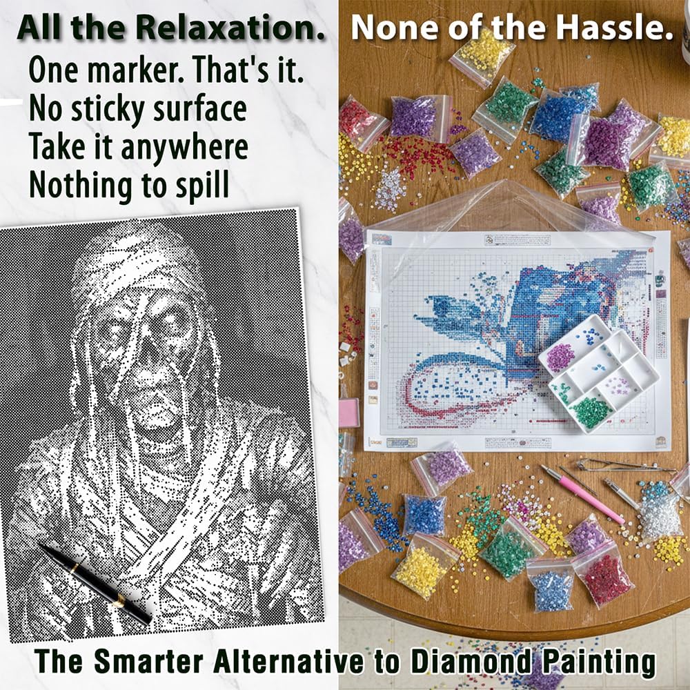On The Dot Art — Dot Painting Kit for Adults | The Mummy 13x17 Canvas with Dual Tip Marker | Relaxing Horror Art Activity Alternative to Diamond Painting No Mess Gift