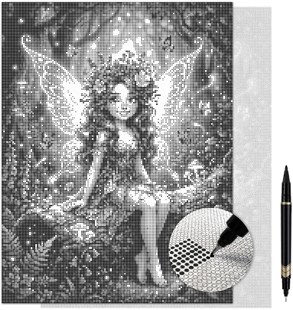 On The Dot Art — Dot Painting Kit for Adults | Enchanted Meadow Fairy 13x17 Canvas with Dual Tip Marker | Relaxing Art Activity Alternative to Diamond Painting | No Tiny Pieces No Mess Frameable Gift