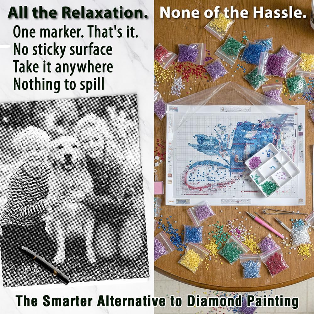 On the Dot Custom Photo Dot Painting Kit – Personalized 16x20 Canvas Art | Diamond Painting Alternative | Dual-Tip Marker Included | Made & Ships from USA - Makes a Great Mother's Day Present