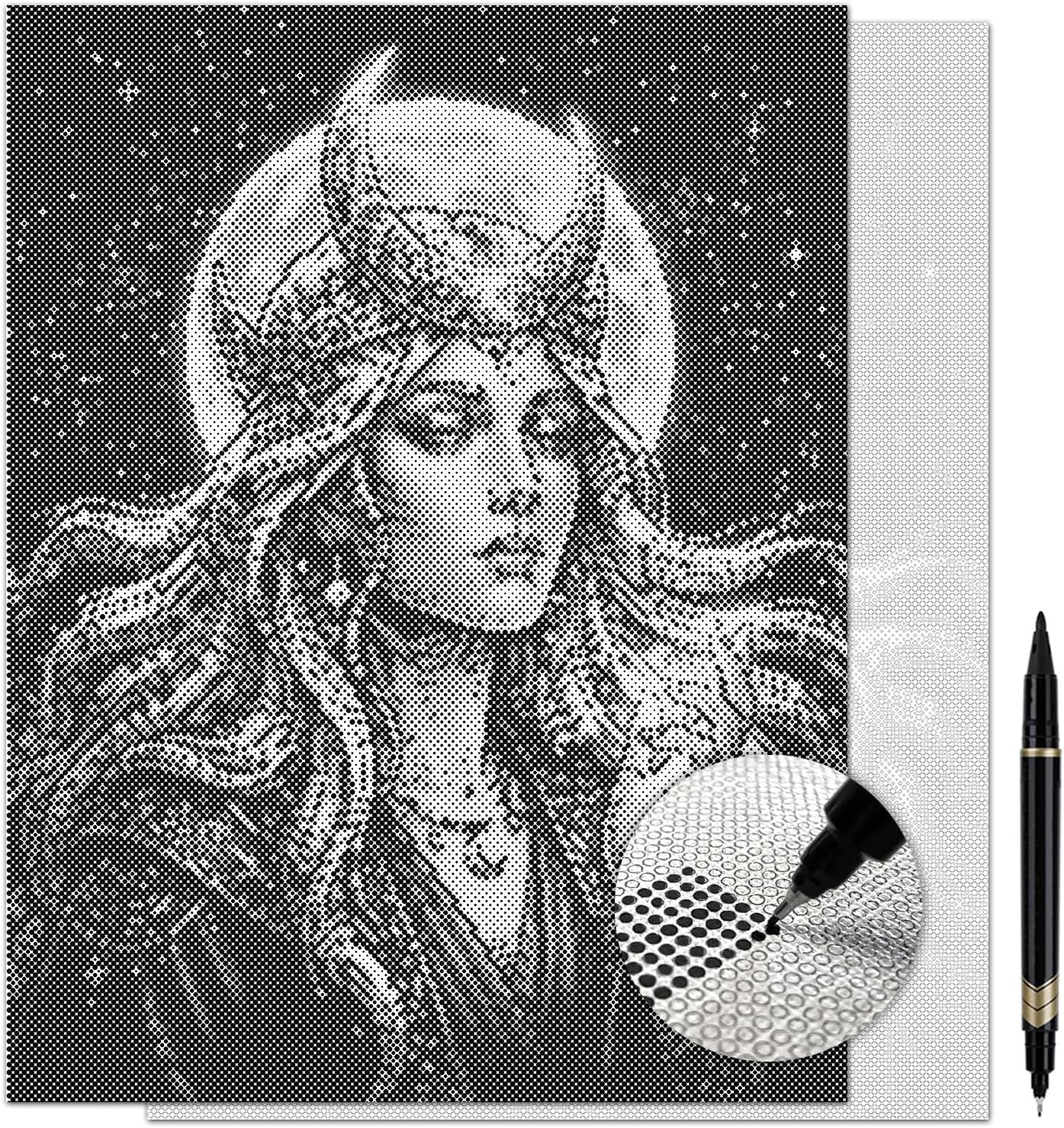 On The Dot Art — Dot Painting Kit for Adults | Moon Goddess 13x17 Canvas with Dual Tip Marker | Relaxing Art Activity Alternative to Diamond Painting No Tiny Pieces No Mess Gift