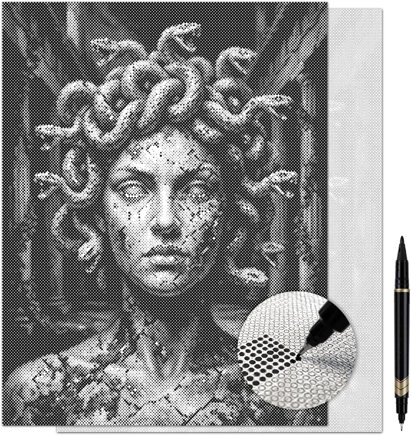 On The Dot Art — Dot Painting Kit for Adults | Medusa 13x17 Canvas with Dual Tip Marker | Relaxing Gothic Mythology Art Activity Alternative to Diamond Painting No Mess Gift