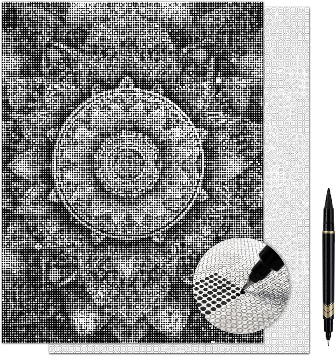 On The Dot Art — Dot Painting Kit for Adults | Serenity Mandala 13x17 Canvas with Dual-Tip Marker |Relaxing Art Activity, Easier Alternative to Diamond Painting | No Tiny Pieces, No Mess | Great Gift