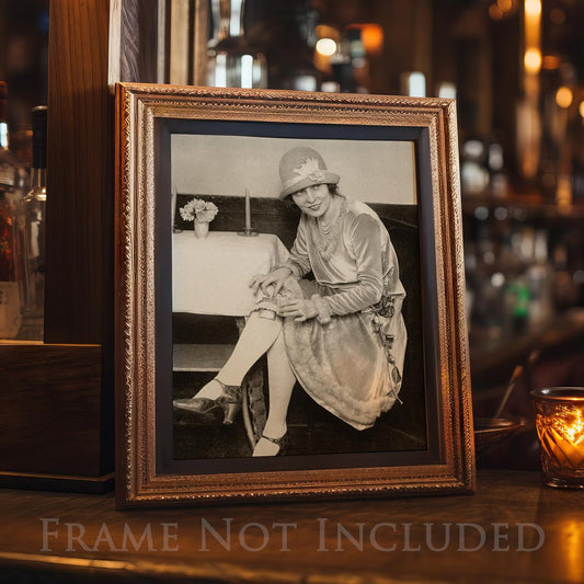 Prohibition Flapper - Vintage Wall Art - 11x14 Unframed Art Speakeasy Decor Vintage Prohibition Art Print - Makes a Great Man Cave and Home Bar Decor Poster