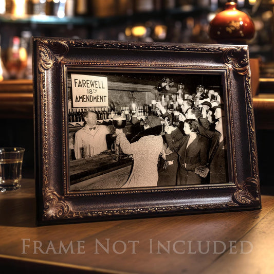 End of Prohibition Wall Art - Vintage 1920s Wall Art - 11x14 Unframed Art Speakeasy Decorations Prohibition Decor Vintage Art Print Picture - Black and White Home Bar Decor Poster