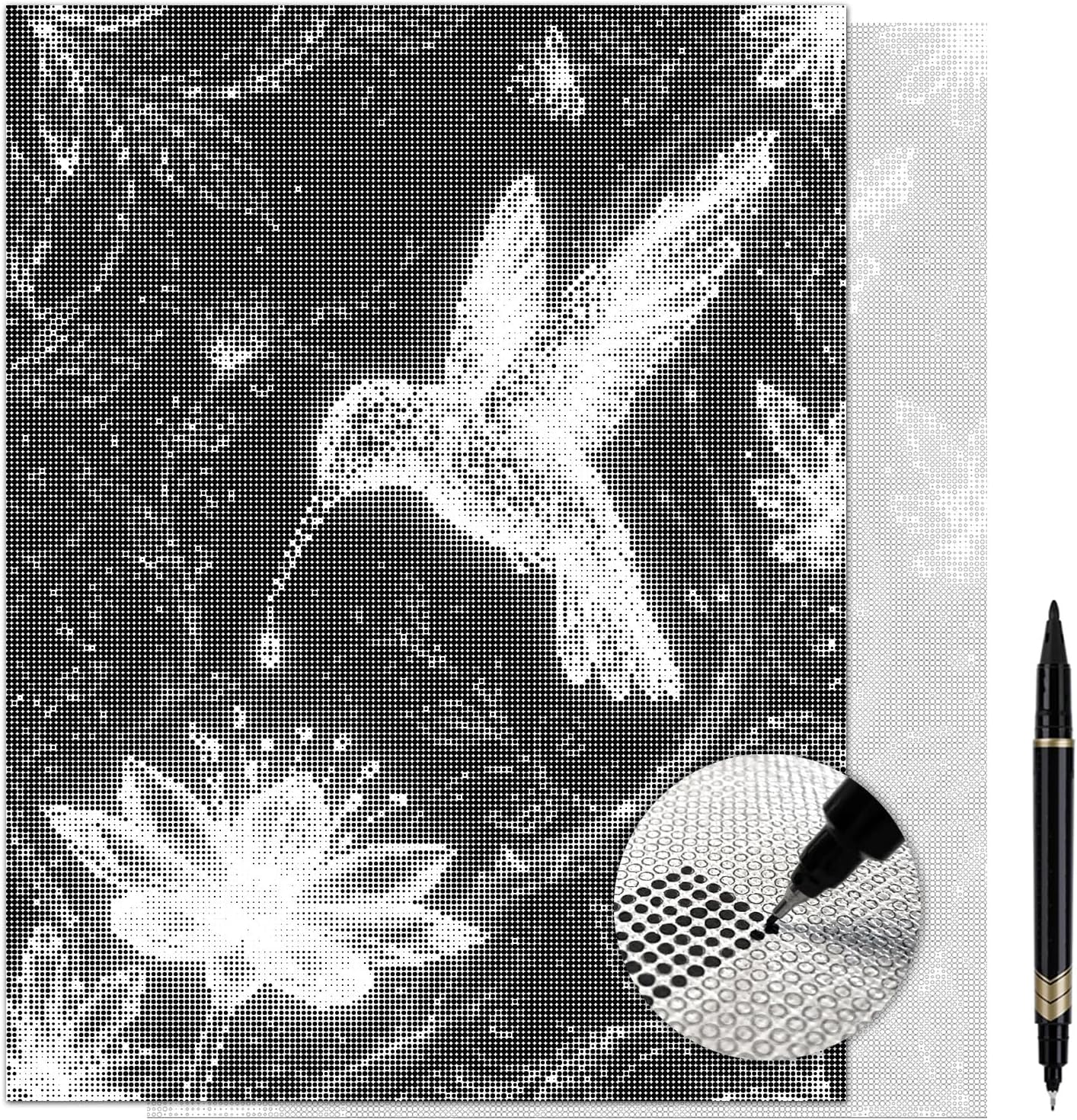 On The Dot Art Dot Painting Kit for Adults | Midnight Gleam Hummingbird 13x17 Canvas w/Dual Tip Marker | Relaxing Alternative to Diamond Painting | No Tiny Pieces No Mess Garden Lover Frameable Gift