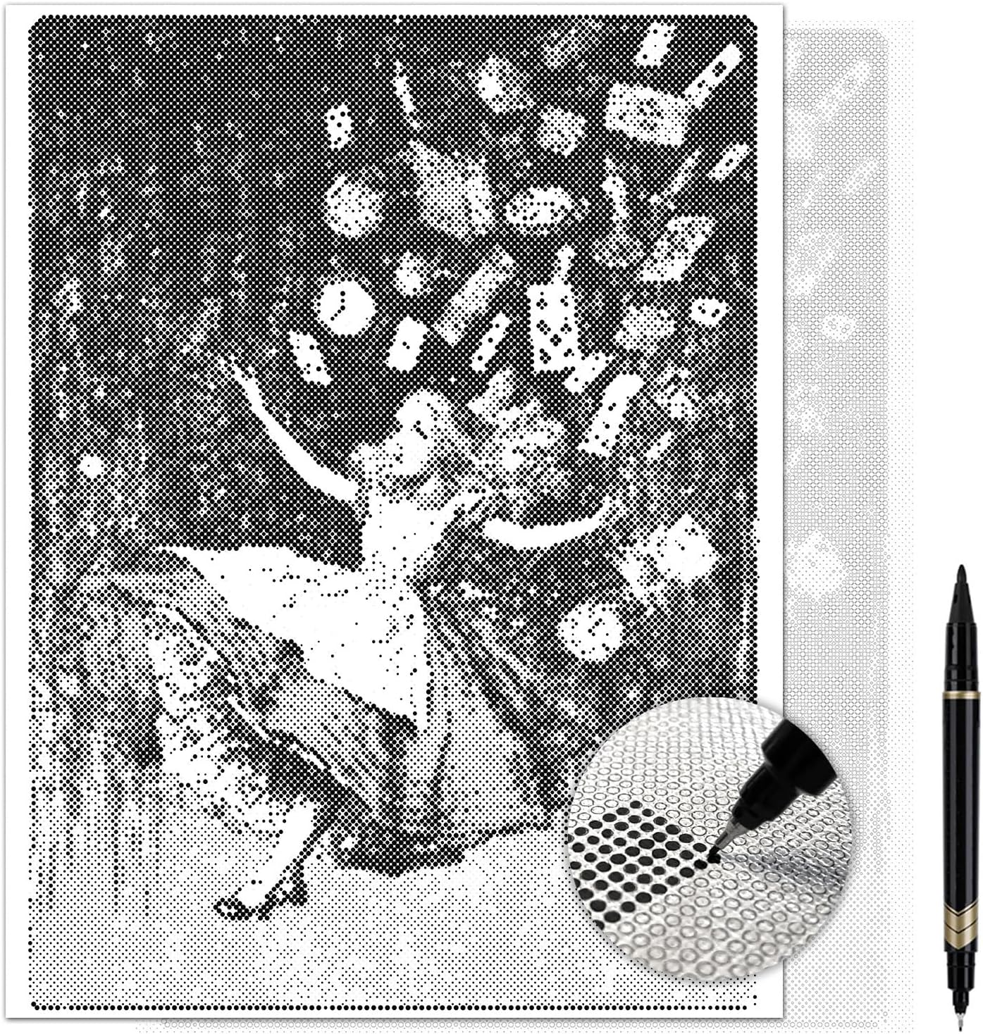 On The Dot Art — Dot Painting Kit for Adults | Alice Falling Down the Rabbit Hole 13x17 Canvas with Dual-Tip Marker |Relaxing Art Activity Alternative to Diamond Painting | No Tiny Pieces No Mess Gift