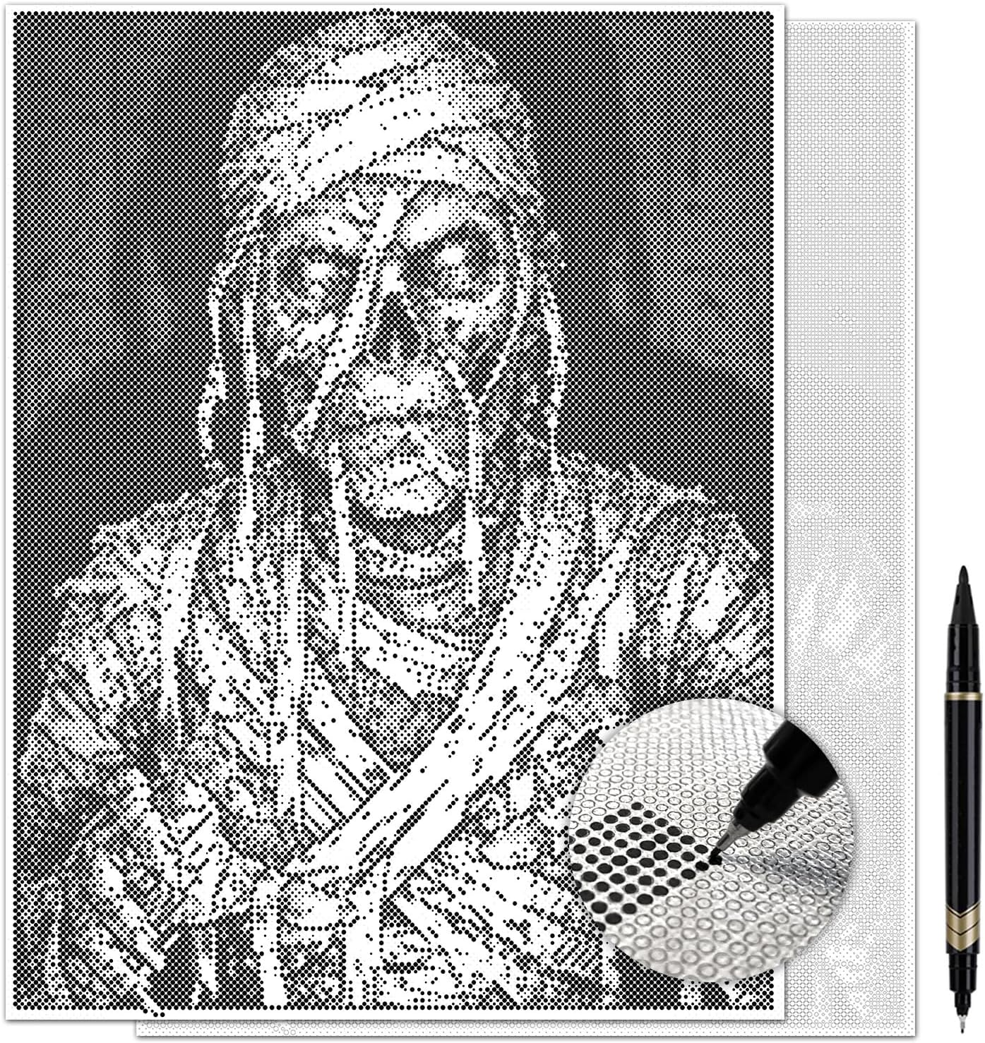 On The Dot Art — Dot Painting Kit for Adults | The Mummy 13x17 Canvas with Dual Tip Marker | Relaxing Horror Art Activity Alternative to Diamond Painting No Mess Gift