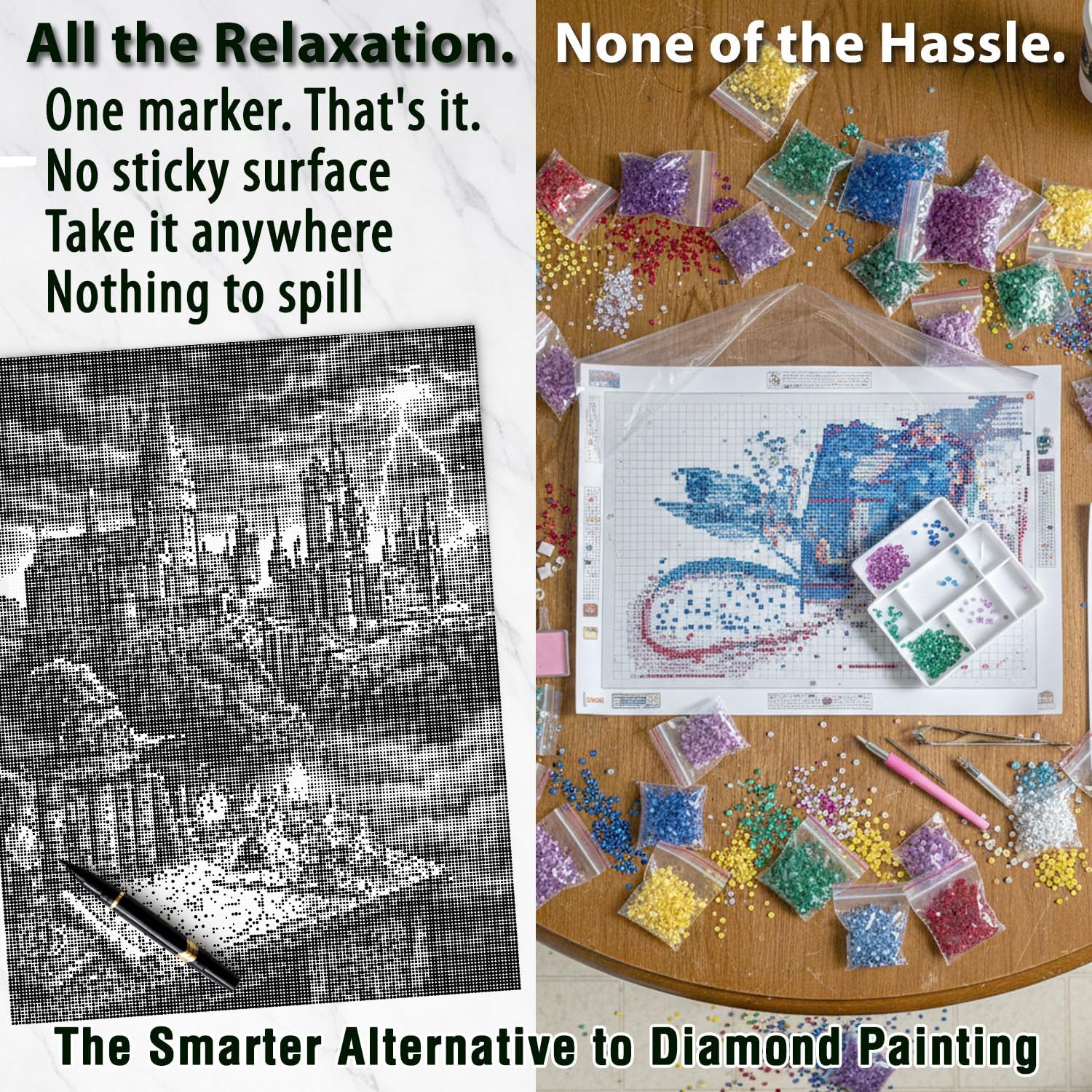 On The Dot Art Dot Painting Kit for Adults | The Wizards Gothic Castle Fantasy 13x17 Canvas w/Dual Tip Marker|Alternative to Diamond Painting| No Tiny Pieces No Mess Storybook Medieval Frameable Gift