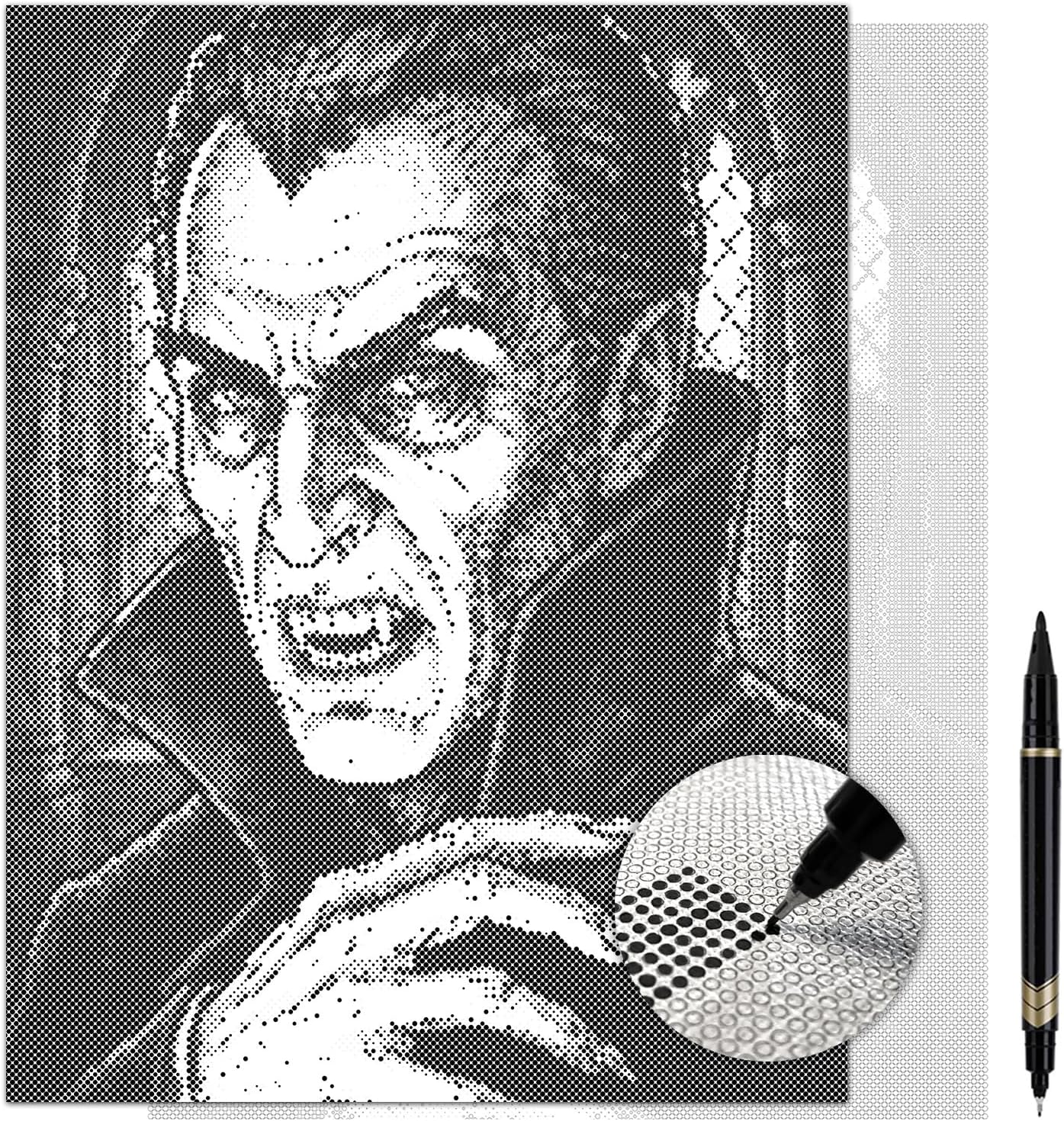 On The Dot Art — Dot Painting Kit for Adults | Dracula 13x17 Canvas with Dual-Tip Marker | Relaxing Art Activity Alternative to Diamond Painting | No Tiny Pieces No Mess Gothic Gift