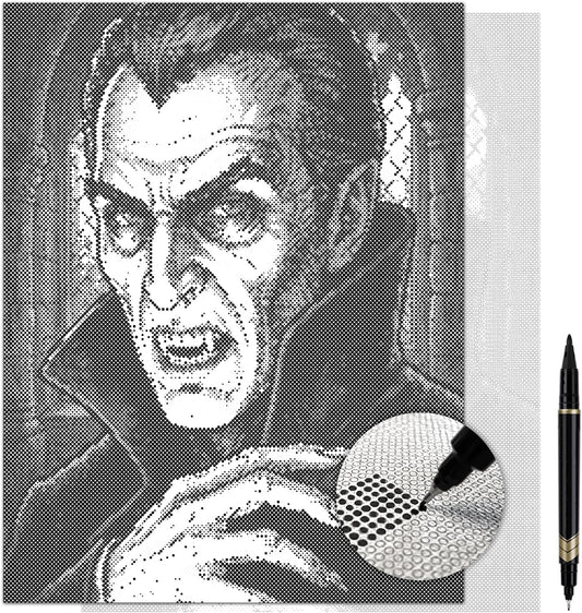 On The Dot Art — Dot Painting Kit for Adults | Dracula 13x17 Canvas with Dual-Tip Marker | Relaxing Art Activity Alternative to Diamond Painting | No Tiny Pieces No Mess Gothic Gift
