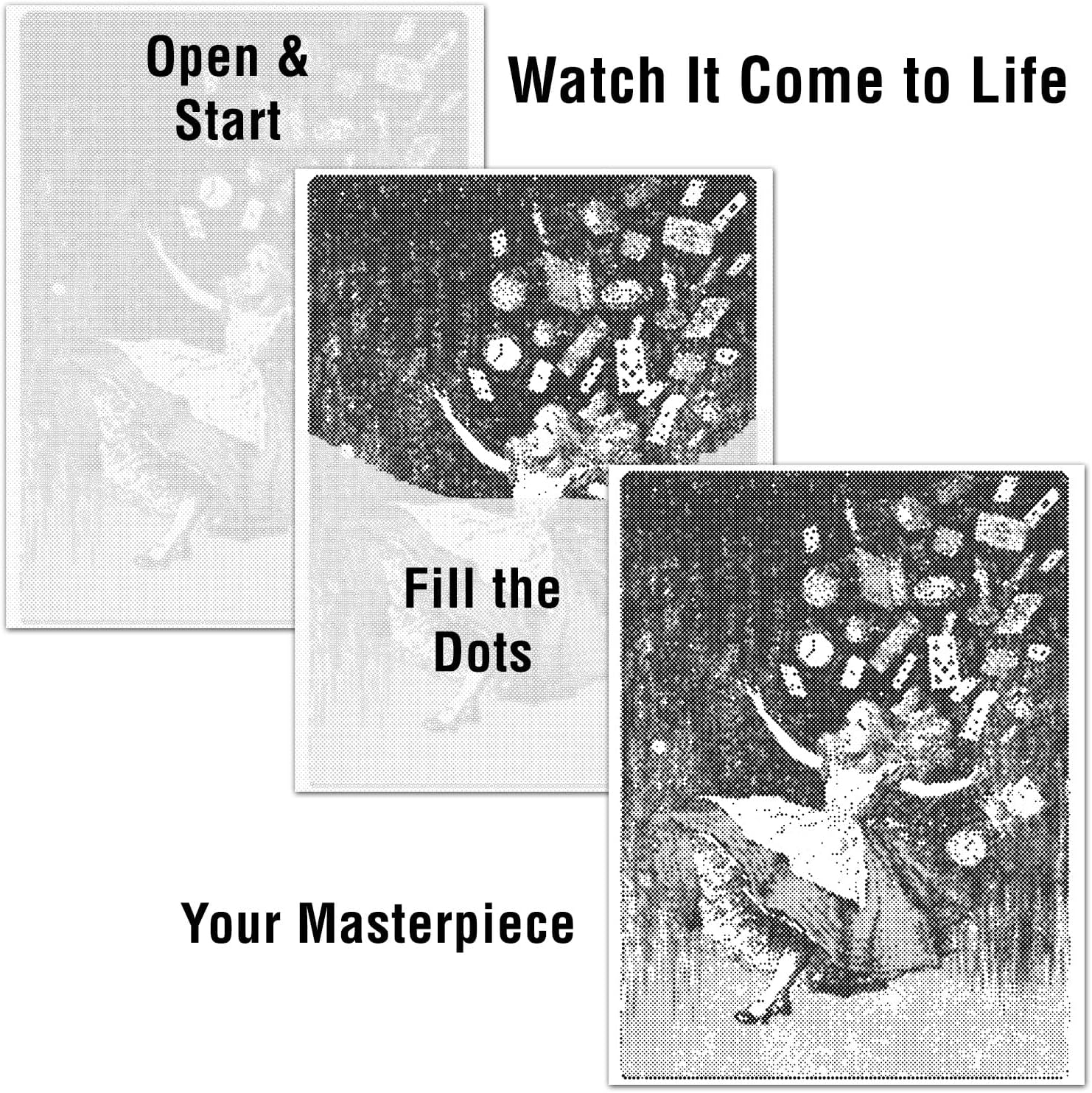 On The Dot Art — Dot Painting Kit for Adults | Alice Falling Down the Rabbit Hole 13x17 Canvas with Dual-Tip Marker |Relaxing Art Activity Alternative to Diamond Painting | No Tiny Pieces No Mess Gift