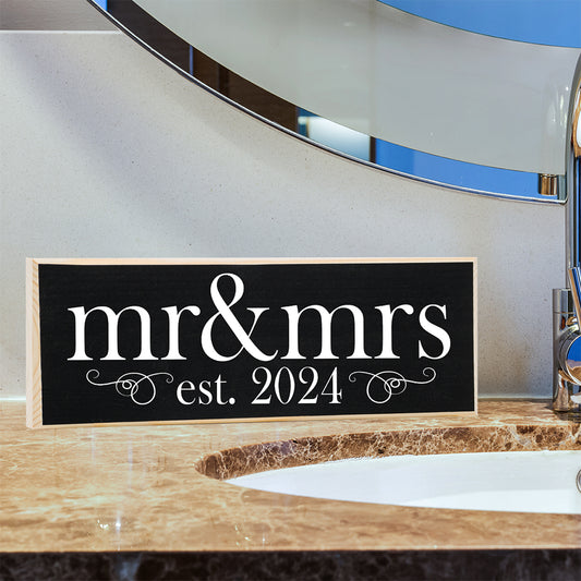 2024 Mr & Mrs Wedding - Wooden Sign