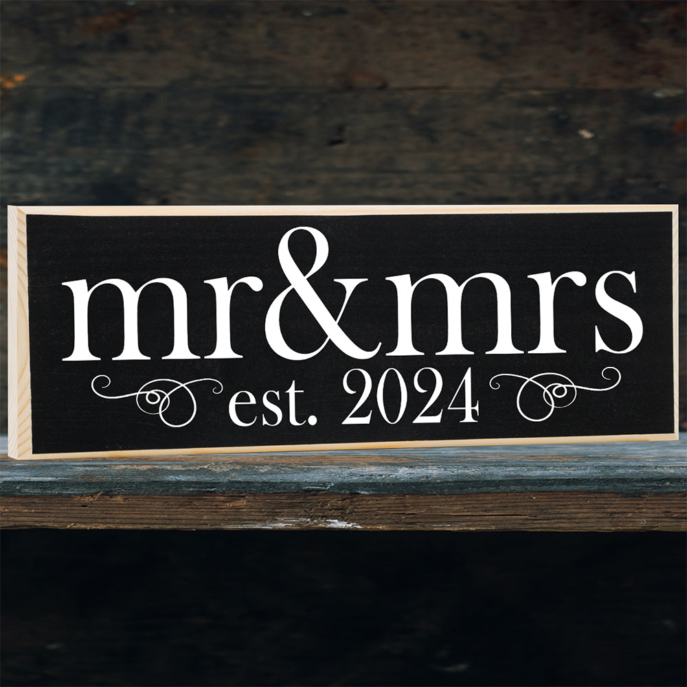 2024 Mr & Mrs Wedding  - Wooden Sign
