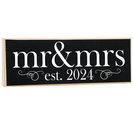 2024 Mr & Mrs Wedding - Wooden Sign
