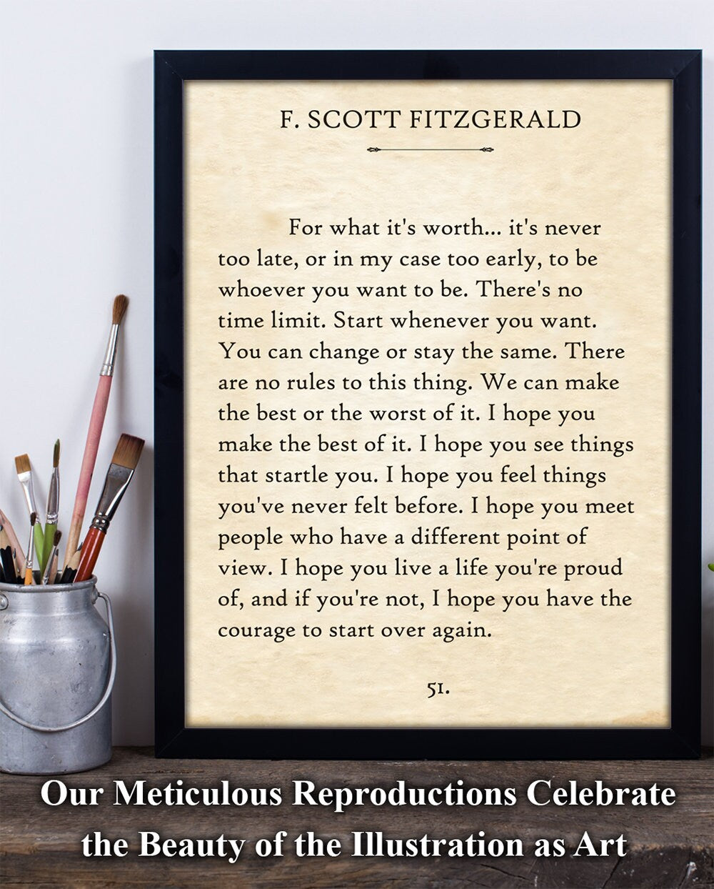 F. Scott Fitzgerald - For What It's Worth - 11x14 Unframed Typography Book Page Print - Great Inspirational Gift & Decor