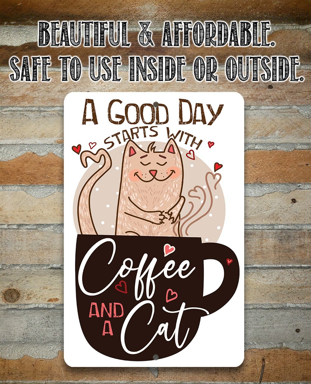 A Good Day Starts With - Metal Sign | Lone Star Art.