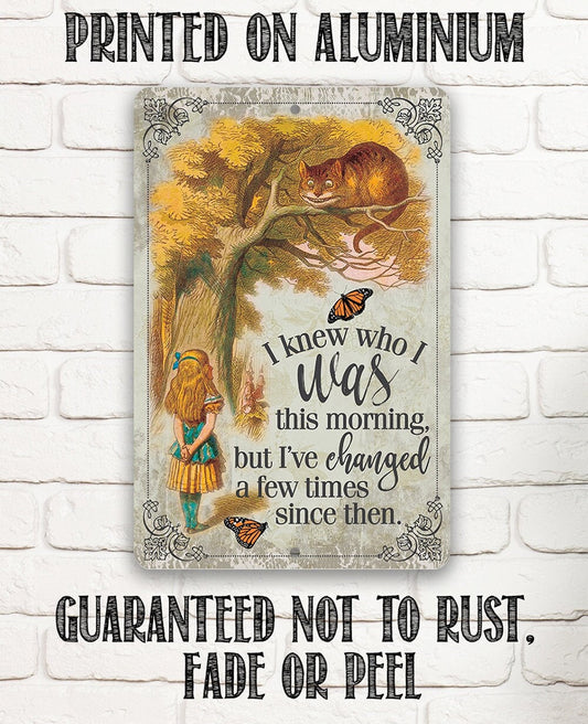 Alice in Wonderland - I Knew Who I Was This Morning - 8" x 12" or 12" x 18" Aluminum Tin Awesome Metal Poster Lone Star Art