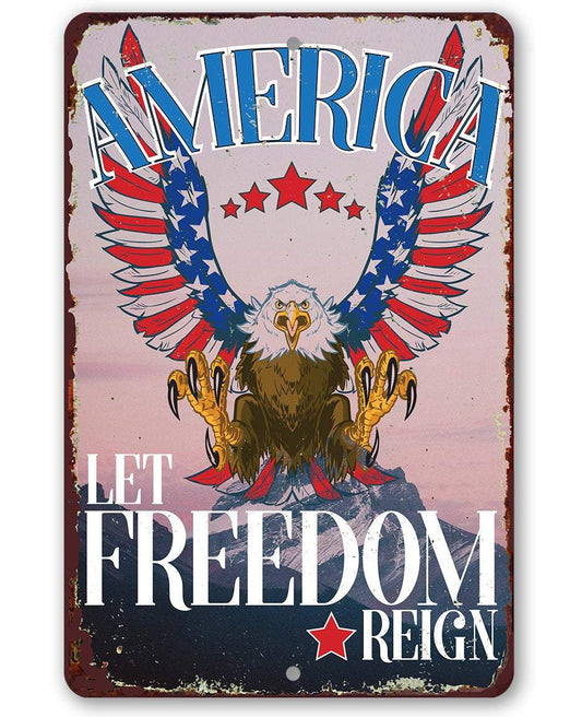 America - Metal Sign | Lone Star Art.