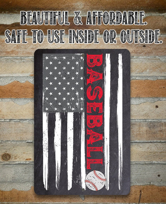 American Flag - Baseball - Metal Sign Metal Sign Lone Star Art