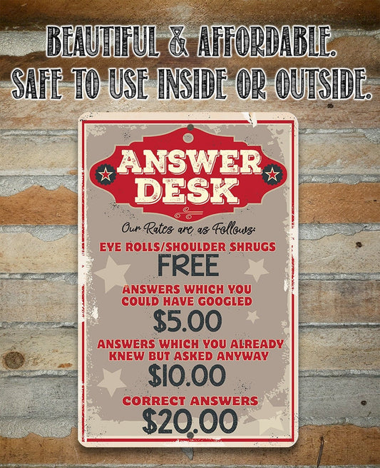 Answer Desk - Metal Sign Metal Sign Lone Star Art