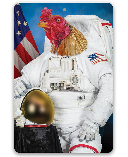 Astronaut Major Cluck Up - Metal Sign Lone Star Art