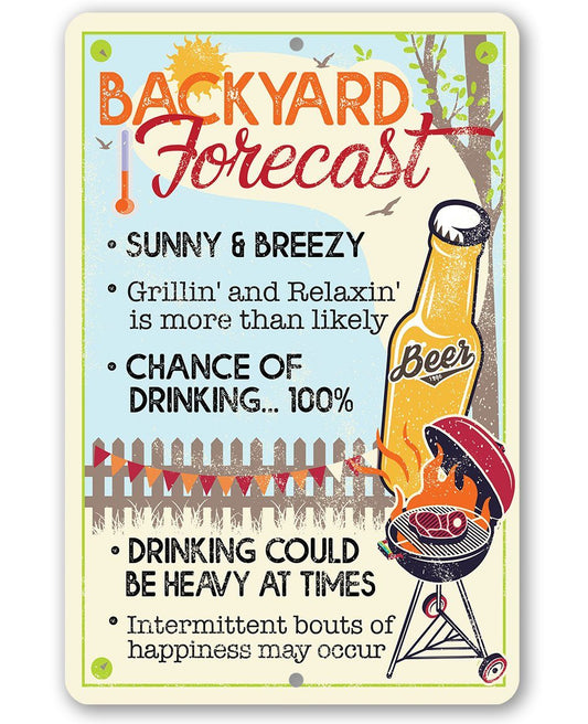 Backyard Forecast - Metal Sign | Lone Star Art.