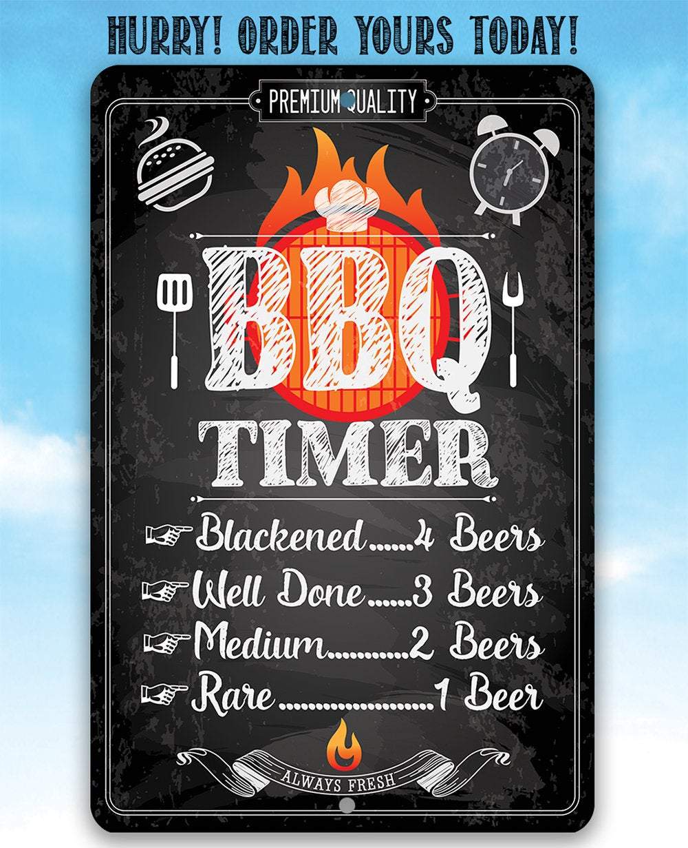 Barbecue Timer - Metal Sign | Lone Star Art.