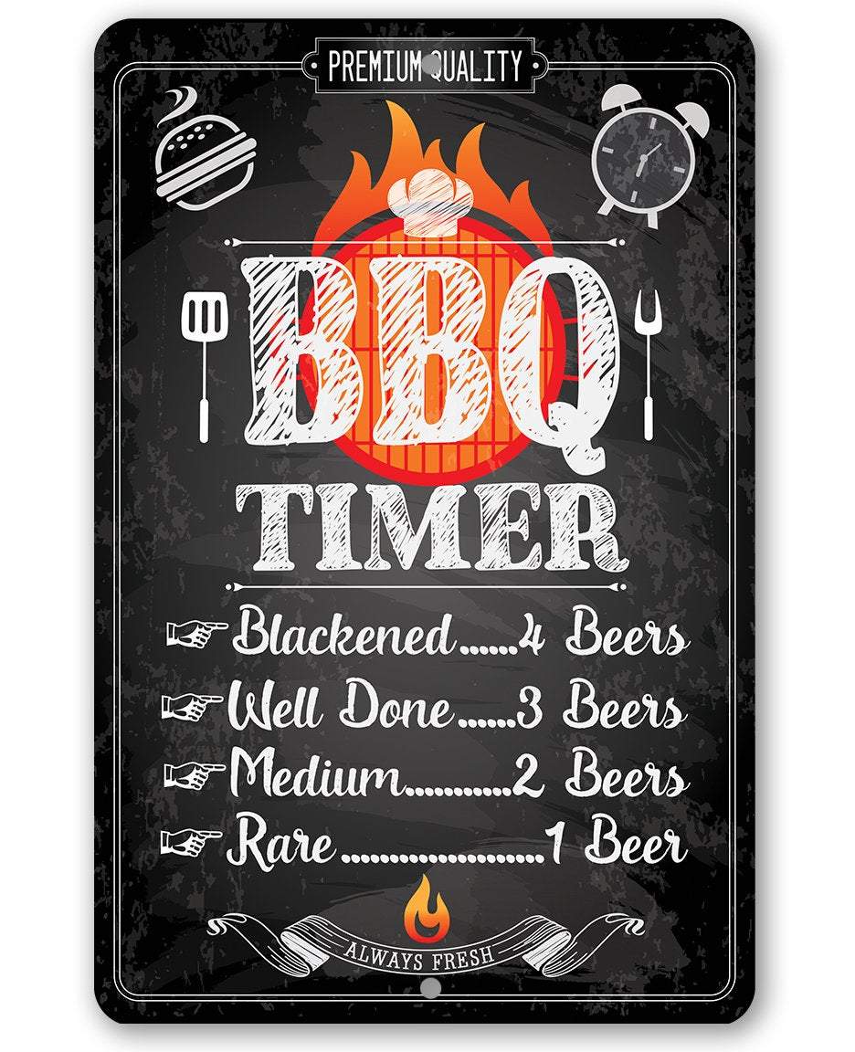 Barbecue Timer - Metal Sign | Lone Star Art.