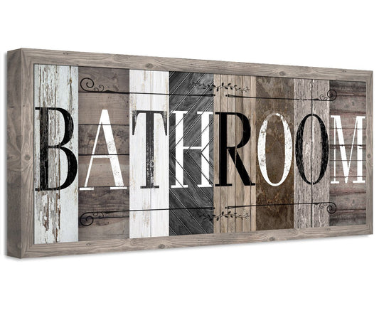 Bathroom in Multi Pattern - Canvas | Lone Star Art.