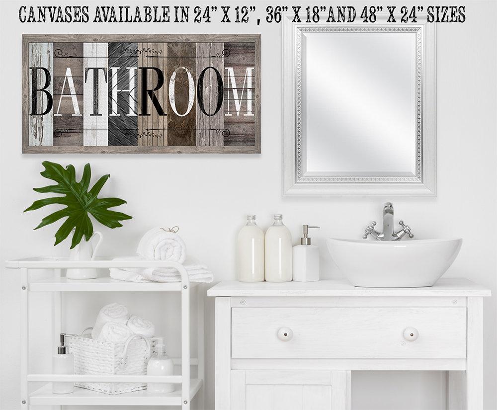 Bathroom in Multi Pattern - Canvas | Lone Star Art.