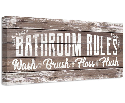 Bathroom Rules - Canvas | Lone Star Art.