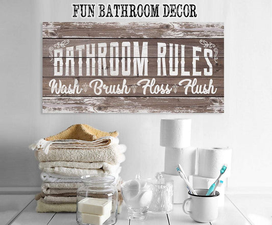 Bathroom Rules - Canvas | Lone Star Art.