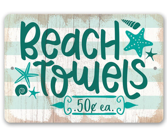 Beach Towels - Metal Sign | Lone Star Art.
