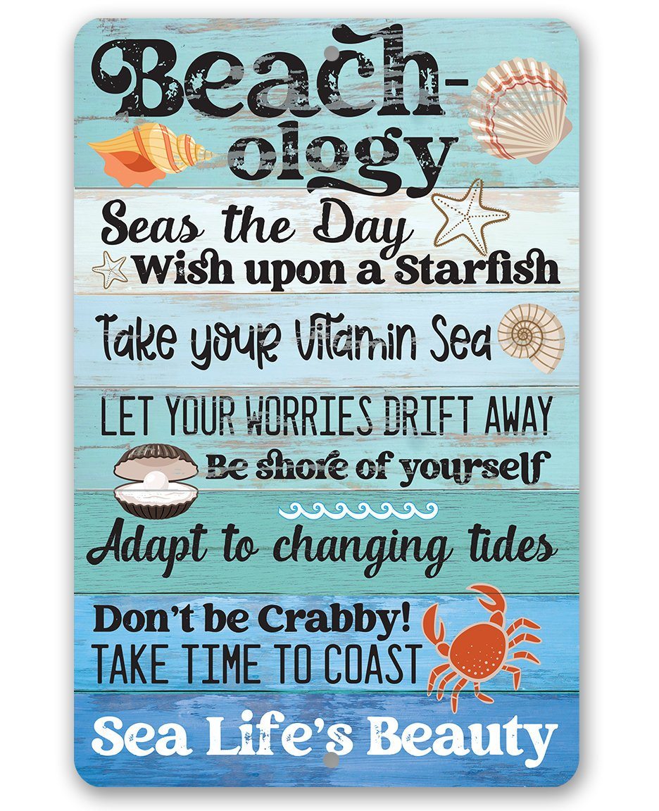 Beachology Sea Life's Beauty - Metal Sign | Lone Star Art.