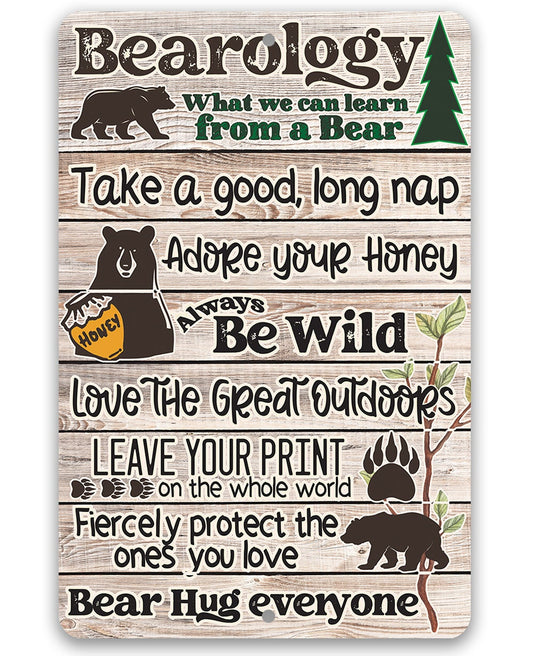 Bearology, What We Can Learn From a Bear - Metal Sign Metal Sign Lone Star Art