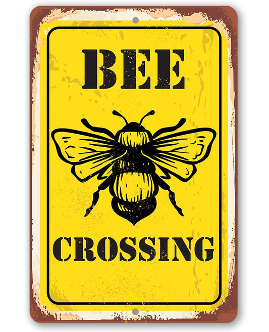 Bee Crossing - Metal Sign | Lone Star Art.