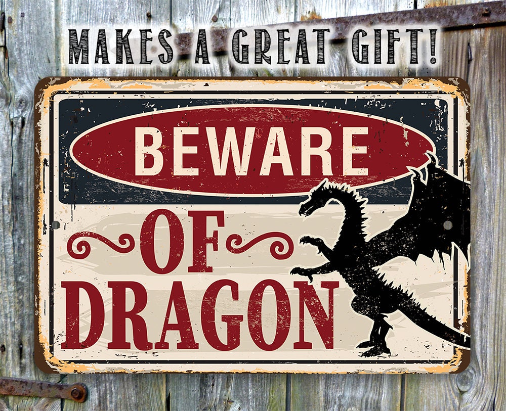 Beware Of Dragon - Metal Sign Metal Sign Lone Star Art 