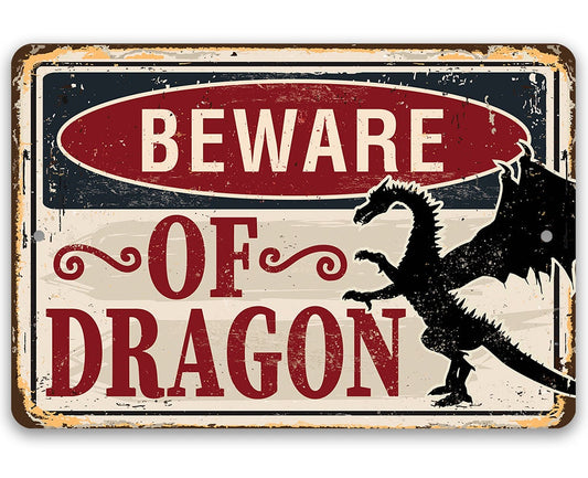 Beware Of Dragon - Metal Sign Metal Sign Lone Star Art