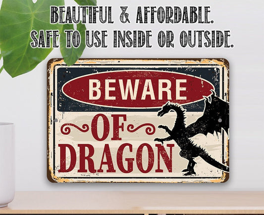 Beware Of Dragon - Metal Sign Metal Sign Lone Star Art