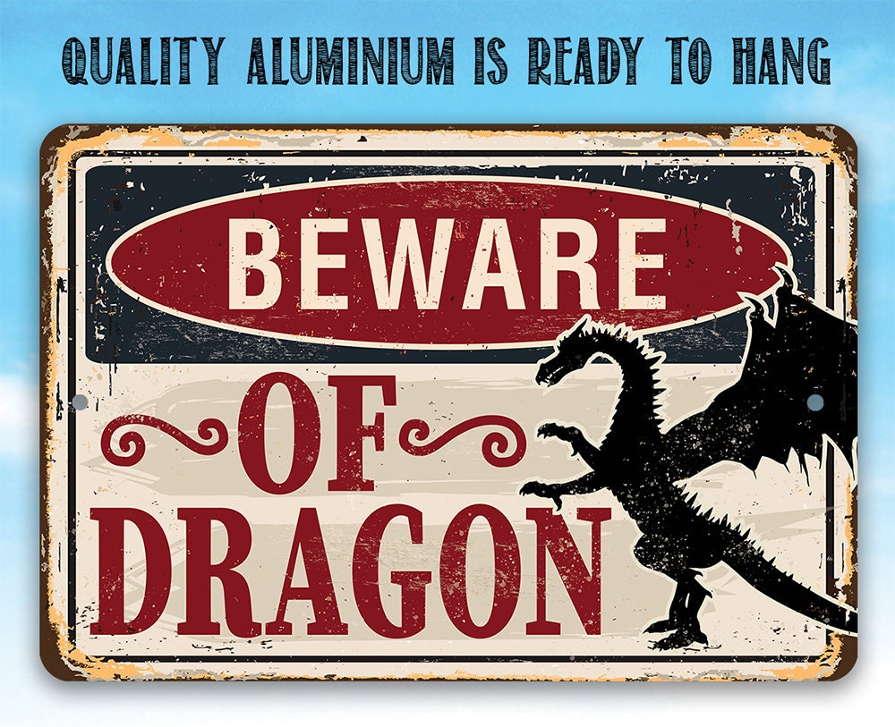 Beware Of Dragon - Metal Sign Metal Sign Lone Star Art 