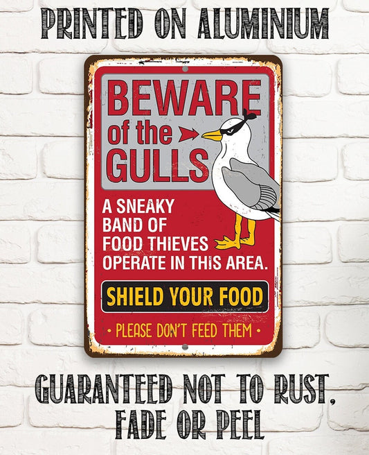 Beware of the Gulls - Metal Sign Metal Sign Lone Star Art 