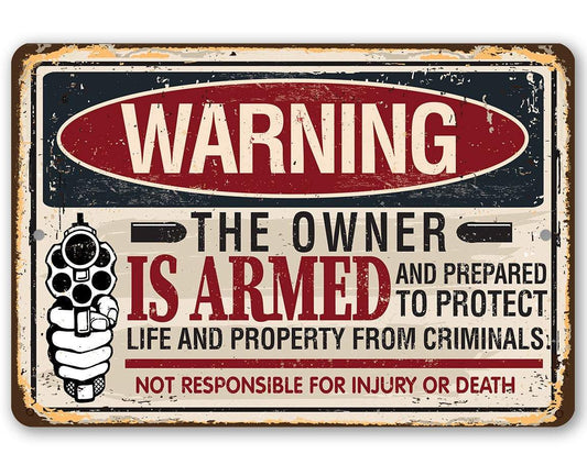 Beware Property Protected - Metal Sign | Lone Star Art.