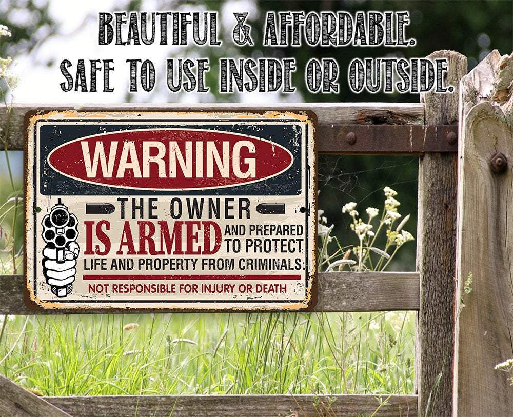 Beware Property Protected - Metal Sign | Lone Star Art.