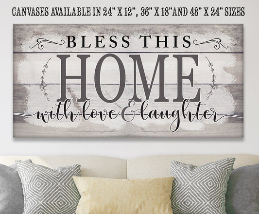 Bless This Home With Love - Canvas | Lone Star Art.