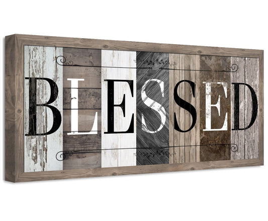 Blessed in Multi Pattern - Canvas | Lone Star Art.