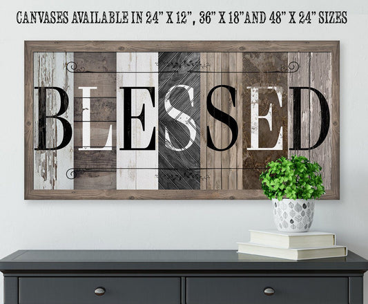 Blessed in Multi Pattern - Canvas | Lone Star Art.