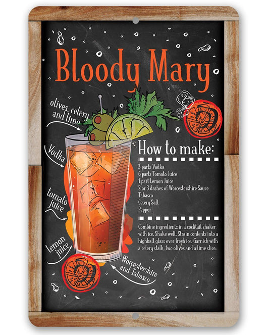 Bloody Mary Bar Recipe - Metal Sign | Lone Star Art.