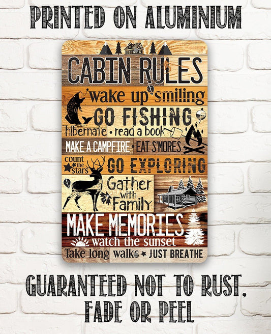 Cabin Rules - Metal Sign Metal Sign Lone Star Art