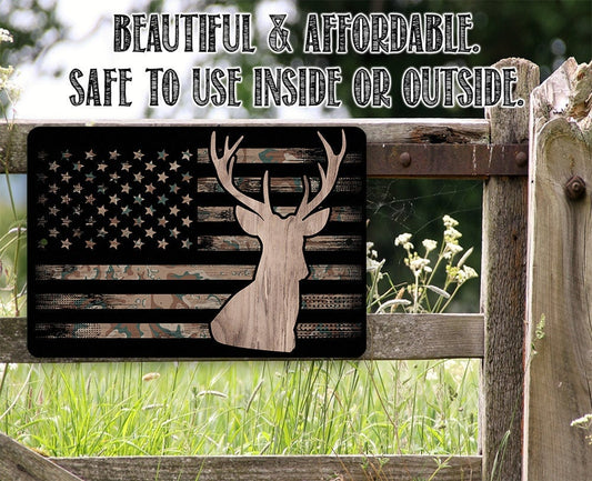 Camo Flag Hunting - Metal Sign Metal Sign Lone Star Art
