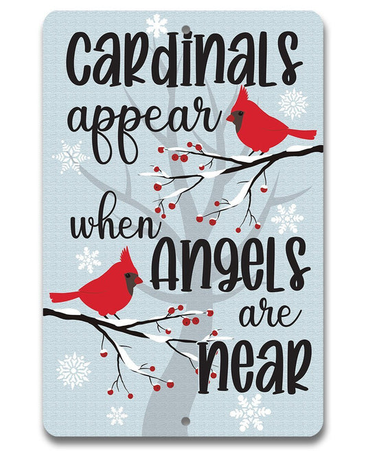 Cardinals Appear - Metal Sign | Lone Star Art.